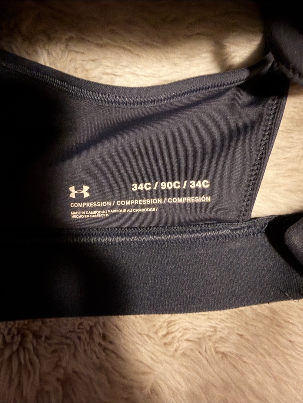 Under Armour Women's Navy Blue Padded Sports Bra - Picture 3 of 3